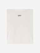 T-shirt de culture en coton blanc avec logo