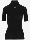 Off White Stretch Viscose Turtleneck