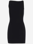 Off White Stretch Cotton Dress
