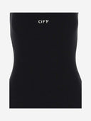 Off White Stretch Cotton Dress