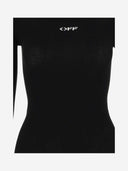 Off White Viscose Blend Dress