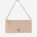 Pinko Leather Clutch Bag With Logo
