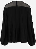 Chloè Silk Blusa con bordado
