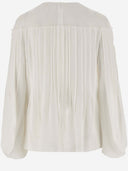 Chloè Silk Blusa con bordado