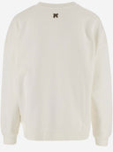 Palm Angels Felpa di cotone con stampa monogramma in fiamme