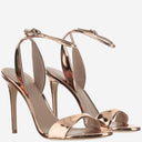 Giorgio Armani Laminated Leather Heeled Sandals