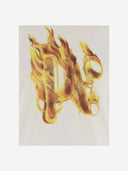 Palm Angels Cotton T Shirt With Graphic Print And Logo