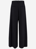 Khaite Wool Blend Pinstripe Palazzo Pants
