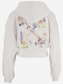 Off White Crop Arrow X Ray Hoodie