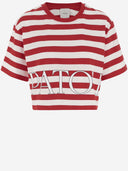 Patou Cotton T Shirt With Logo Striped Pattern
