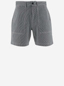 Woolrich Stretch Cotton Short Pants With Striped Pattern