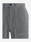 Woolrich Stretch Cotton Short Pants With Striped Pattern