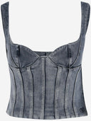 Off White Denim Bustier Top