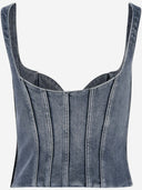 Off White Denim Bustier Top