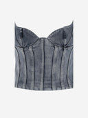 Off White Denim Bustier Top