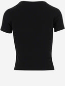 Blumarine Stretch Cotton T Shirt With Logo