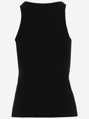Blumarine Stretch Cotton Tank Top With Logo