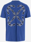 Off White Cotton Bandana T Shirt With Logo