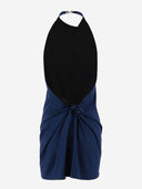 Stephan Janson Draped Stretch Silk Dress