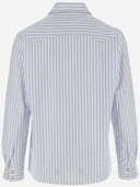 Palm Angels Striped Cotton Shirt With Logo