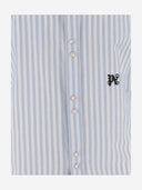 Palm Angels Striped Cotton Shirt With Logo