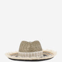 Ferruccio Vecchi Straw y Viscose Blend Hat with Bordery