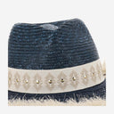 Ferruccio Vecchi Stroh und Viskose -Mischhut mit Stickerei