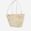 Filippo Catarzi Straw And Cotton Bag With Leather Details