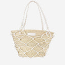 Filippo Catarzi Straw And Cotton Bag With Leather Details