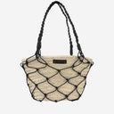 Paille Filippo Catarzi et sac en coton avec détails en cuir
