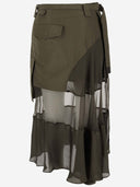 Gonna midi di sacai nylon