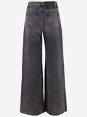 Karl Lagerfeld Stretch Cotton Denim Jeans With Rhinestone Logo