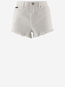 Dolce & Gabbana Cotton Denim Short Hosen mit DG Plaque