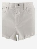 Dolce & Gabbana Cotton Denim Short Hosen mit DG Plaque