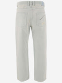 Jeans de mezclilla de algodón de garabato dorado