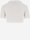 Dolce & Gabbana Stretch Cotton Crop T Shirt With Logo