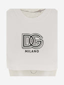 Dolce & Gabbana Stretch Cotton Crop T Shirt With Logo