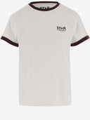 Camiseta de algodón de ganso dorado con logotipo