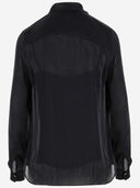 Michael Kors ruched metallic georgette shirt