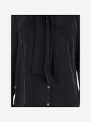 Michael Kors ruched metallic georgette shirt