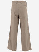 Emporio Armani Wide Leg Pants In Stretch Cotton