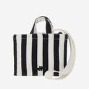 Patou Small Cotton Canvas Tote Bag With Striped Pattern