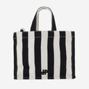 Patou Small Cotton Canvas Tote Bag With Striped Pattern