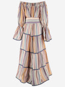 Flora Sardalos Cotton Maxi Dress With Striped Pattern