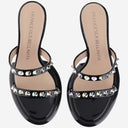 Francesca Bellavita Lilith Leather Mules With Rhinestones