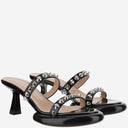 Francesca Bellavita Lilith Leather Mules With Rhinestones