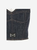 Dolce & Gabbana Denim Bustier med logo plakett