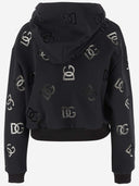 Dolce & Gabbana Logo Cotton Blend Crop Hoodie