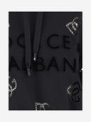 Dolce & Gabbana Logo Cotton Blend Crop Hoodie