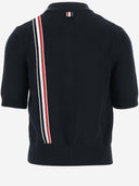 Thom Browne Cotton Polo Shirt With Tricolor Detail